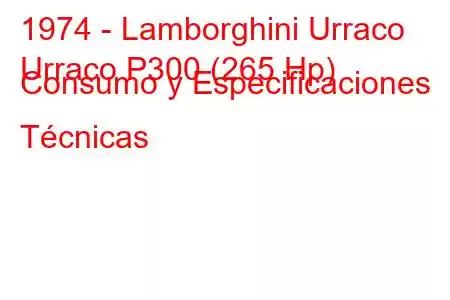 1974 - Lamborghini Urraco
Urraco P300 (265 Hp) Consumo y Especificaciones Técnicas