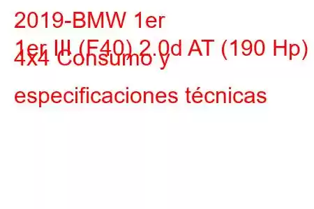 2019-BMW 1er
1er III (F40) 2.0d AT (190 Hp) 4x4 Consumo y especificaciones técnicas