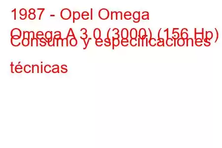 1987 - Opel Omega
Omega A 3.0 (3000) (156 Hp) Consumo y especificaciones técnicas