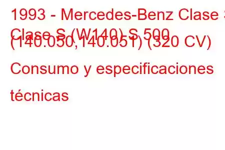 1993 - Mercedes-Benz Clase S
Clase S (W140) S 500 (140.050,140.051) (320 CV) Consumo y especificaciones técnicas