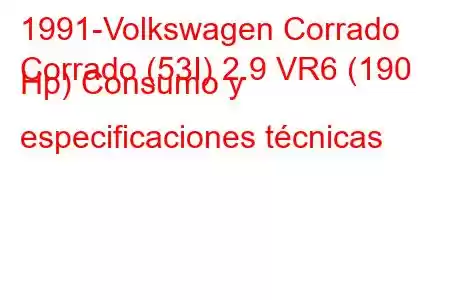 1991-Volkswagen Corrado
Corrado (53I) 2.9 VR6 (190 Hp) Consumo y especificaciones técnicas