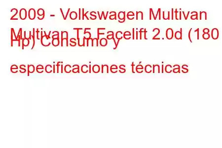 2009 - Volkswagen Multivan
Multivan T5 Facelift 2.0d (180 Hp) Consumo y especificaciones técnicas