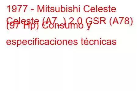 1977 - Mitsubishi Celeste
Celeste (A7_) 2.0 GSR (A78) (97 Hp) Consumo y especificaciones técnicas