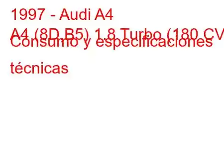 1997 - Audi A4
A4 (8D,B5) 1.8 Turbo (180 CV) Consumo y especificaciones técnicas