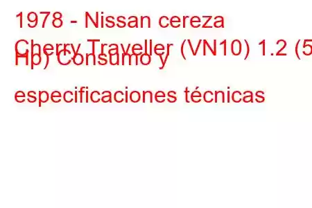 1978 - Nissan cereza
Cherry Traveller (VN10) 1.2 (52 Hp) Consumo y especificaciones técnicas