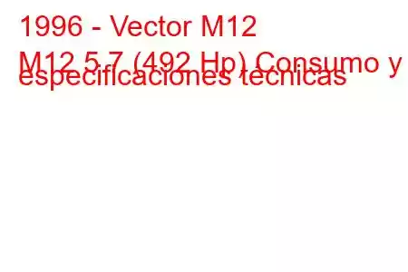 1996 - Vector M12
M12 5.7 (492 Hp) Consumo y especificaciones técnicas