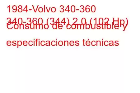 1984-Volvo 340-360
340-360 (344) 2.0 (102 Hp) Consumo de combustible y especificaciones técnicas