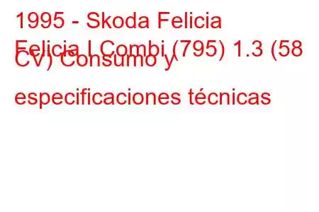 1995 - Skoda Felicia
Felicia I Combi (795) 1.3 (58 CV) Consumo y especificaciones técnicas