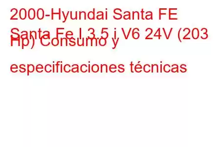 2000-Hyundai Santa FE
Santa Fe I 3.5 i V6 24V (203 Hp) Consumo y especificaciones técnicas