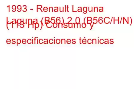 1993 - Renault Laguna
Laguna (B56) 2.0 (B56C/H/N) (113 Hp) Consumo y especificaciones técnicas