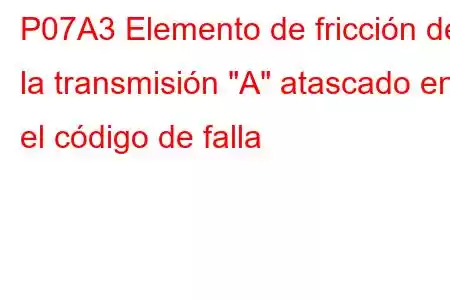 P07A3 Elemento de fricción de la transmisión 