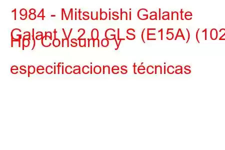 1984 - Mitsubishi Galante
Galant V 2.0 GLS (E15A) (102 Hp) Consumo y especificaciones técnicas