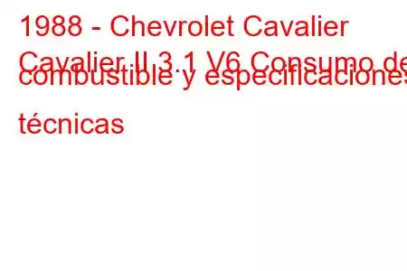 1988 - Chevrolet Cavalier
Cavalier II 3.1 V6 Consumo de combustible y especificaciones técnicas