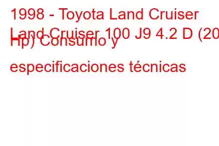 1998 - Toyota Land Cruiser
Land Cruiser 100 J9 4.2 D (204 Hp) Consumo y especificaciones técnicas