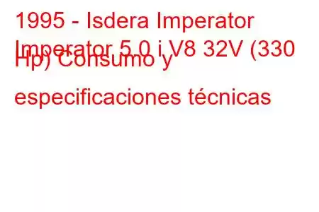 1995 - Isdera Imperator
Imperator 5.0 i V8 32V (330 Hp) Consumo y especificaciones técnicas