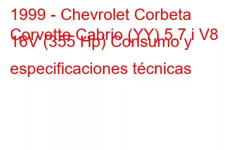 1999 - Chevrolet Corbeta
Corvette Cabrio (YY) 5.7 i V8 16V (355 Hp) Consumo y especificaciones técnicas