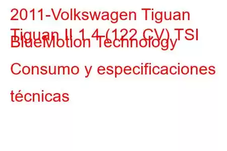 2011-Volkswagen Tiguan
Tiguan II 1.4 (122 CV) TSI BlueMotion Technology Consumo y especificaciones técnicas