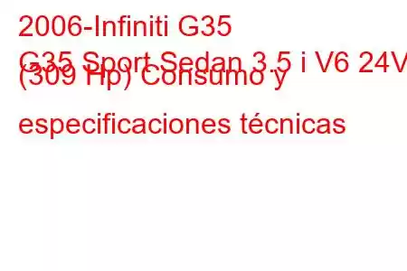 2006-Infiniti G35
G35 Sport Sedan 3.5 i V6 24V (309 Hp) Consumo y especificaciones técnicas