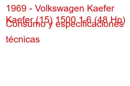 1969 - Volkswagen Kaefer
Kaefer (15) 1500 1.6 (48 Hp) Consumo y especificaciones técnicas