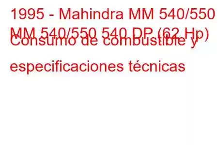 1995 - Mahindra MM 540/550
MM 540/550 540 DP (62 Hp) Consumo de combustible y especificaciones técnicas