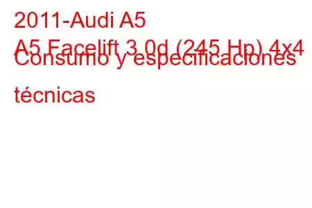 2011-Audi A5
A5 Facelift 3.0d (245 Hp) 4x4 Consumo y especificaciones técnicas