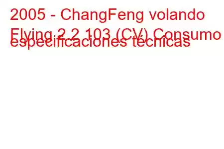 2005 - ChangFeng volando
Flying 2.2 103 (CV) Consumo y especificaciones técnicas