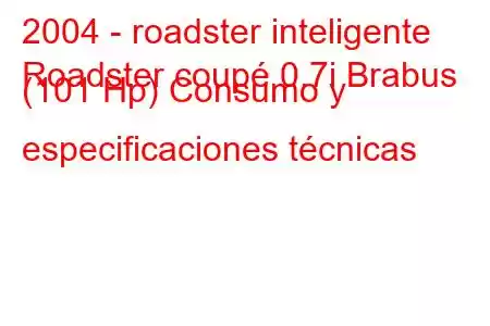 2004 - roadster inteligente
Roadster coupé 0.7i Brabus (101 Hp) Consumo y especificaciones técnicas