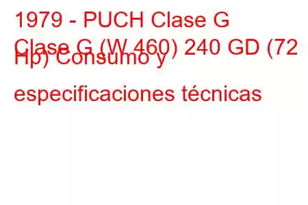 1979 - PUCH Clase G
Clase G (W 460) 240 GD (72 Hp) Consumo y especificaciones técnicas