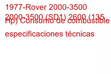 1977-Rover 2000-3500
2000-3500 (SD1) 2600 (135 Hp) Consumo de combustible y especificaciones técnicas