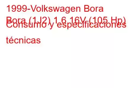 1999-Volkswagen Bora
Bora (1J2) 1.6 16V (105 Hp) Consumo y especificaciones técnicas