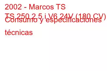 2002 - Marcos TS
TS 250 2.5 i V6 24V (180 CV) Consumo y especificaciones técnicas