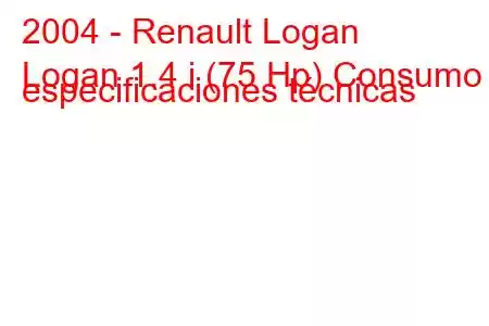 2004 - Renault Logan
Logan 1.4 i (75 Hp) Consumo y especificaciones técnicas