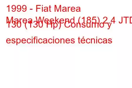 1999 - Fiat Marea
Marea Weekend (185) 2.4 JTD 130 (130 Hp) Consumo y especificaciones técnicas