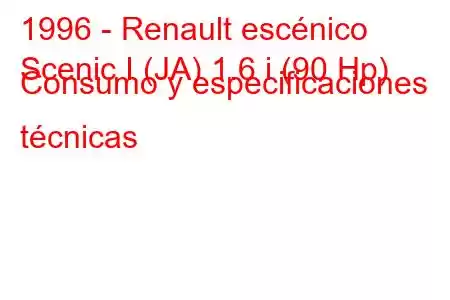 1996 - Renault escénico
Scenic I (JA) 1.6 i (90 Hp) Consumo y especificaciones técnicas