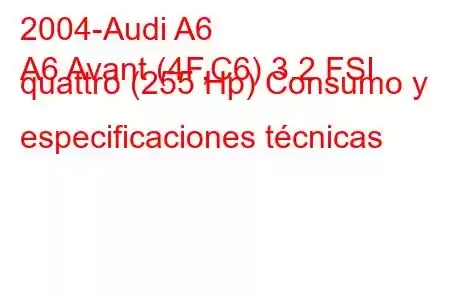 2004-Audi A6
A6 Avant (4F,C6) 3.2 FSI quattro (255 Hp) Consumo y especificaciones técnicas