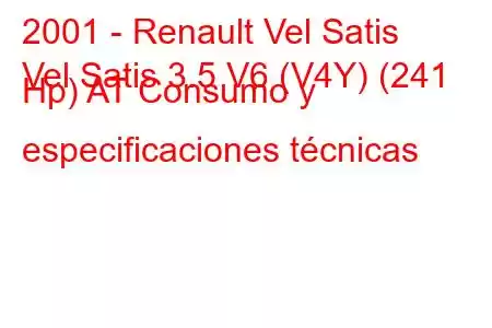 2001 - Renault Vel Satis
Vel Satis 3.5 V6 (V4Y) (241 Hp) AT Consumo y especificaciones técnicas