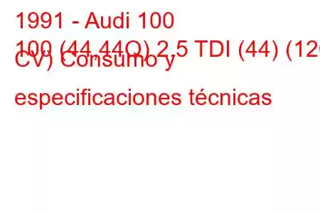 1991 - Audi 100
100 (44,44Q) 2.5 TDI (44) (120 CV) Consumo y especificaciones técnicas