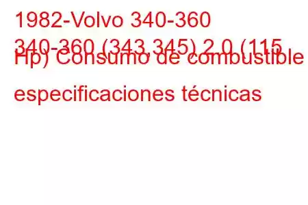 1982-Volvo 340-360
340-360 (343,345) 2.0 (115 Hp) Consumo de combustible y especificaciones técnicas