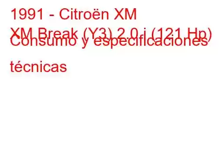 1991 - Citroën XM
XM Break (Y3) 2.0 i (121 Hp) Consumo y especificaciones técnicas