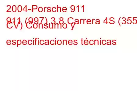 2004-Porsche 911
911 (997) 3.8 Carrera 4S (355 CV) Consumo y especificaciones técnicas