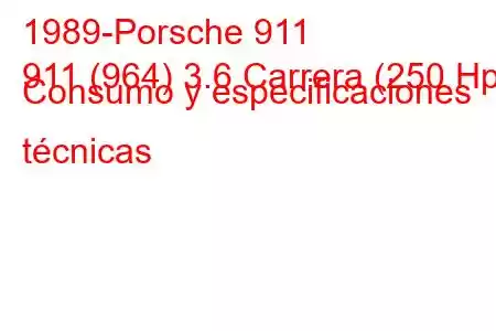 1989-Porsche 911
911 (964) 3.6 Carrera (250 Hp) Consumo y especificaciones técnicas