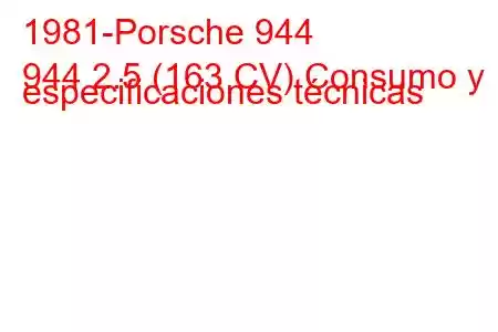 1981-Porsche 944
944 2.5 (163 CV) Consumo y especificaciones técnicas