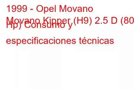 1999 - Opel Movano
Movano Kipper (H9) 2.5 D (80 Hp) Consumo y especificaciones técnicas