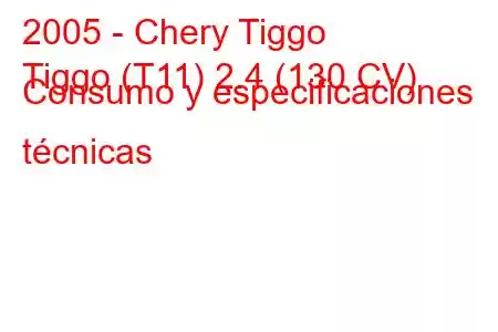 2005 - Chery Tiggo
Tiggo (T11) 2.4 (130 CV) Consumo y especificaciones técnicas