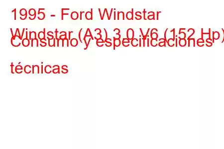 1995 - Ford Windstar
Windstar (A3) 3.0 V6 (152 Hp) Consumo y especificaciones técnicas