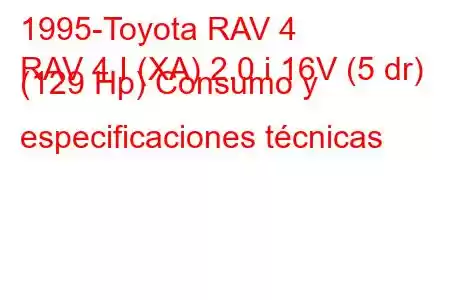 1995-Toyota RAV 4
RAV 4 I (XA) 2.0 i 16V (5 dr) (129 Hp) Consumo y especificaciones técnicas