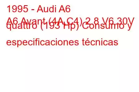 1995 - Audi A6
A6 Avant (4A,C4) 2.8 V6 30V quattro (193 Hp) Consumo y especificaciones técnicas