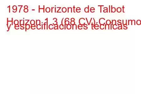 1978 - Horizonte de Talbot
Horizon 1.3 (68 CV) Consumo y especificaciones técnicas