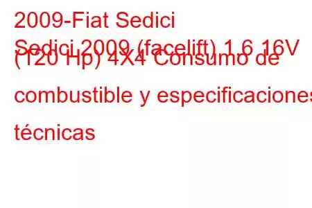 2009-Fiat Sedici
Sedici 2009 (facelift) 1.6 16V (120 Hp) 4X4 Consumo de combustible y especificaciones técnicas