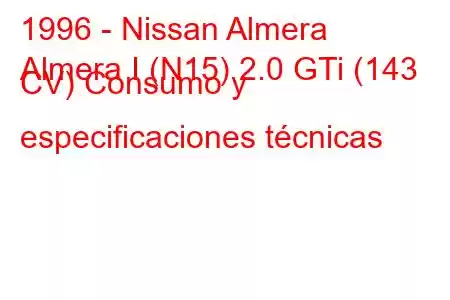 1996 - Nissan Almera
Almera I (N15) 2.0 GTi (143 CV) Consumo y especificaciones técnicas